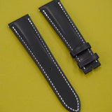 square padded black barenia strap