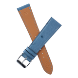 Handcrafted ostrich watch strap developing unique patina over time.