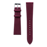 Atelier Tamago Burgundy Alcantara watch strap with hand saddle stitching.