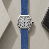 epsom blue watch strap with Cartier