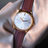 deep red dark red handmade leather watch strap