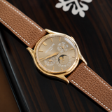 togo gold watch strap with rose gold patek